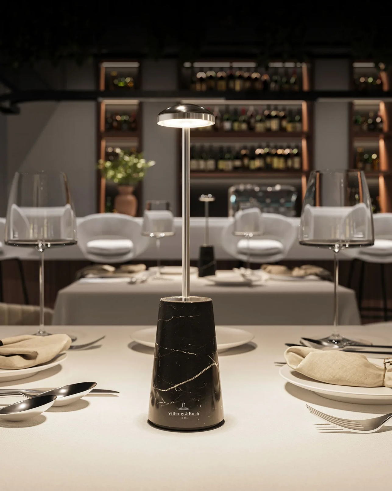 Elegant table lamps from tableLights.com’s collection for fine dining restaurant